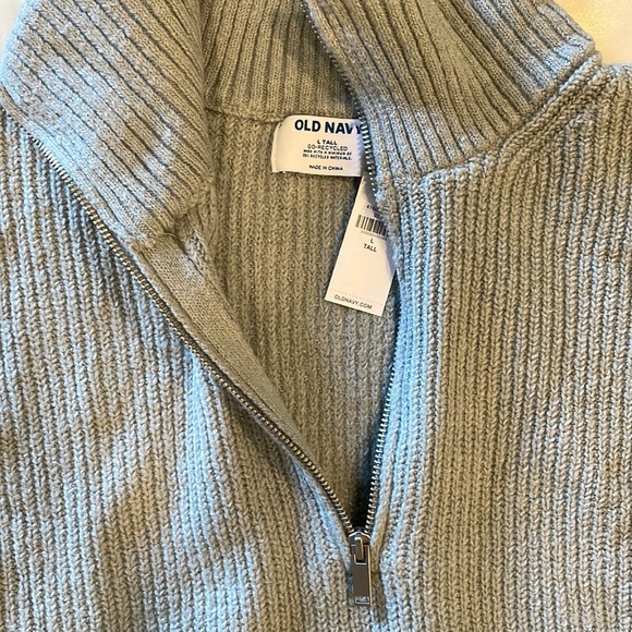 NWT Womens Half Zip Oversized Gray Sweater Size Large Tall - Picture 2 of 4